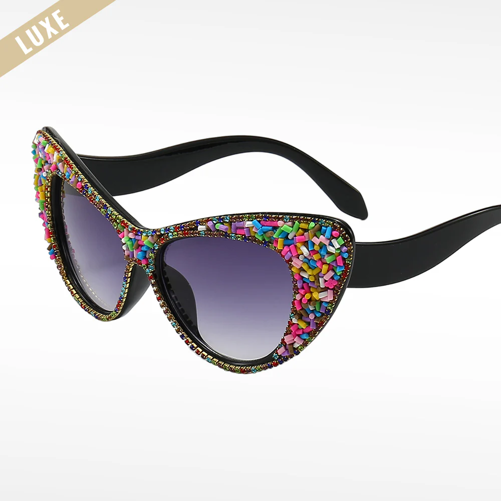 Vibrant Sprinkles Cat-Eye Sunglasses