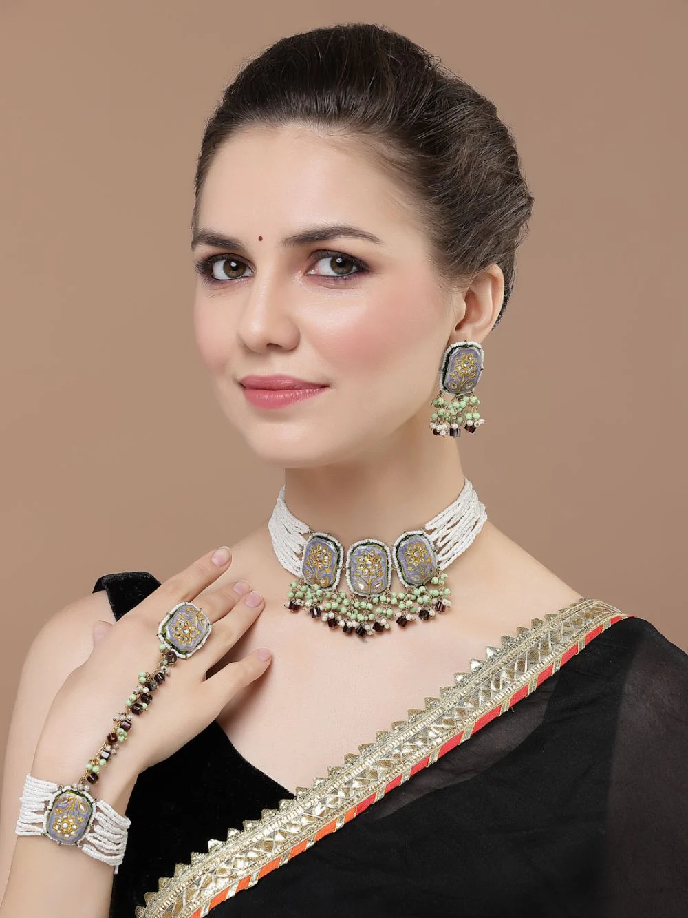 Elegant Beaded Hand Bracelet