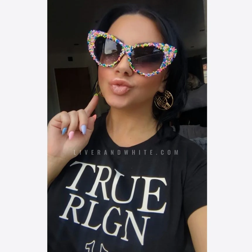 Vibrant Sprinkles Cat-Eye Sunglasses