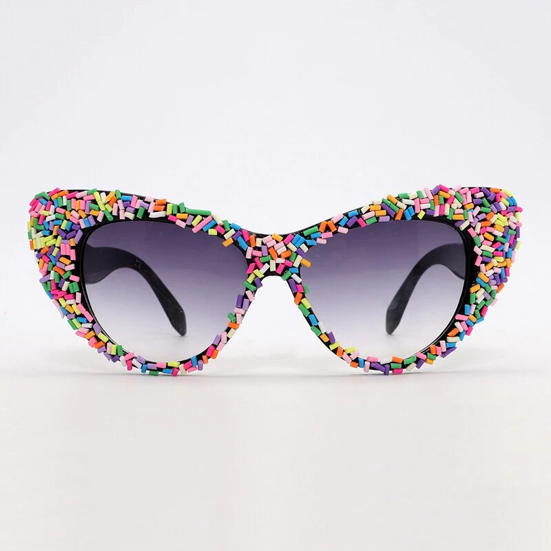 Vibrant Sprinkles Cat-Eye Sunglasses