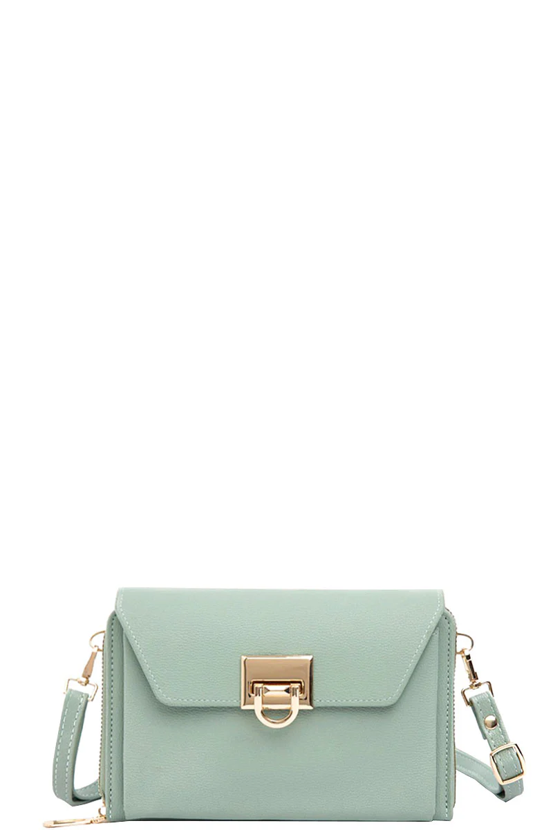 Elegant Black Faux Leather Crossbody Bag