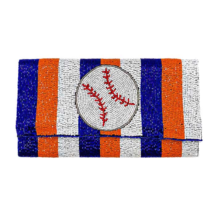 Elegant Beaded Baseball Sling Bag