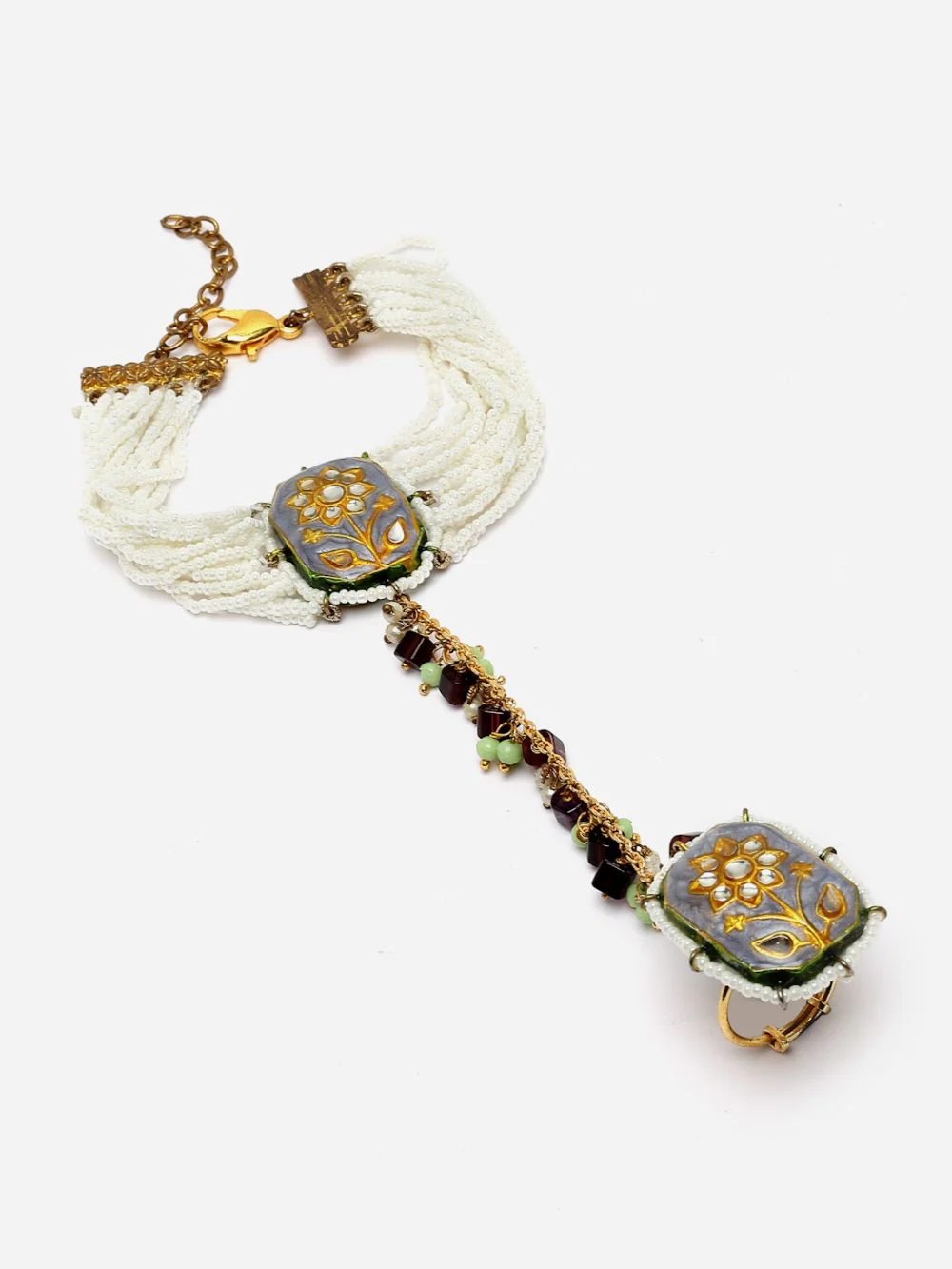 Elegant Beaded Hand Bracelet