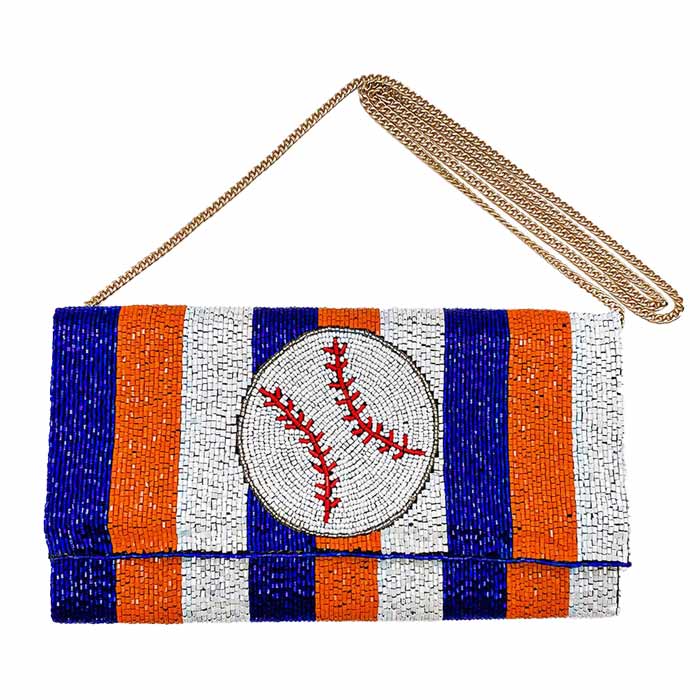 Elegant Beaded Baseball Sling Bag